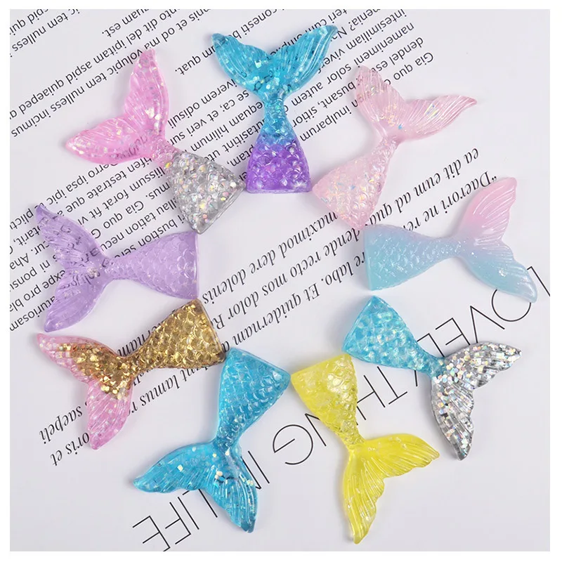

Resin Mermaid Tail for Mobile Shell diy Accessories Keychain Earrings diy Fishtail Pendant Material kawaii desk decoration