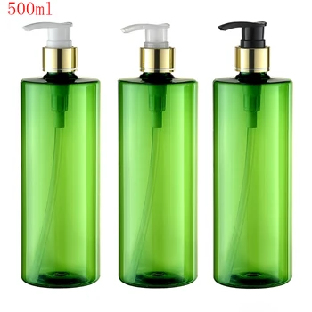 

20pcs/lot,500ML green PET Lotion Pump Bottle,Plastic Cosmetic Container,Empty Shampoo Sub-bottling,Essential Oil Bottle