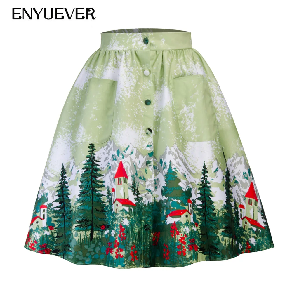 Enyuever jupe de noël femmes Vintage jupes taille haute vêtements ...