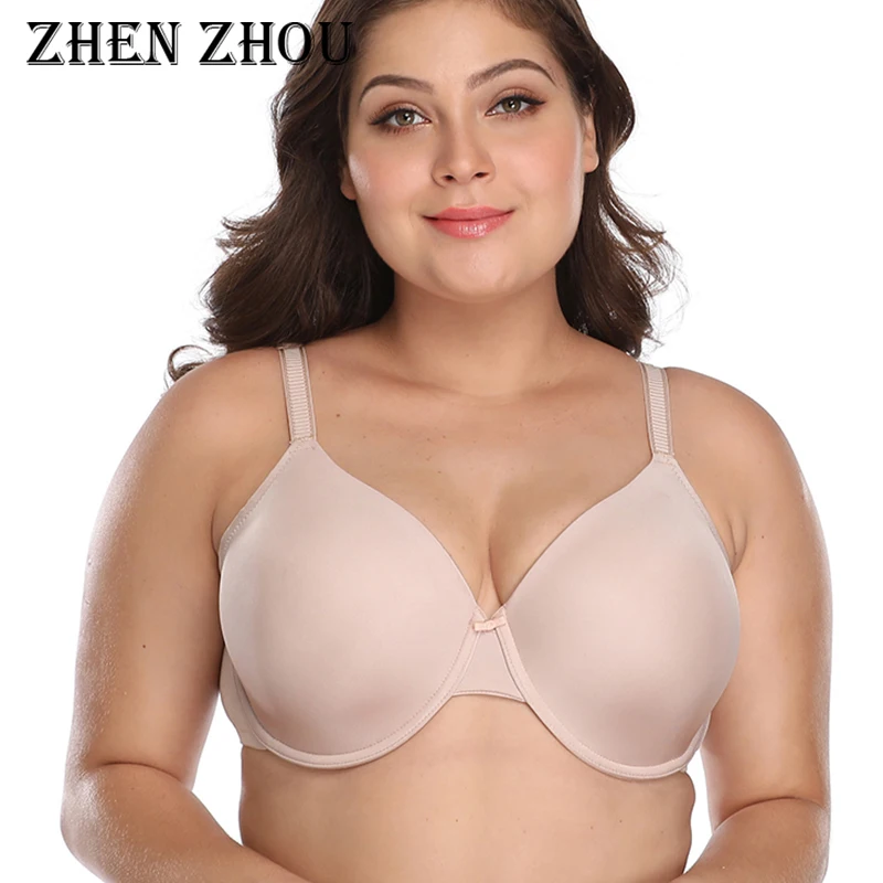

zhen zhou shoes Full Coverage Bra Women Solid Underwire Padded Bras Plus Size 32-46 B C D E F G H I