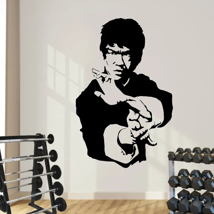 

Kung fu star Bruce Lee high-quality vinyl stickers wall sticker Art home decoration bedroom wallpaper murals F-81