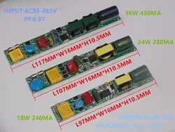 5 шт./лот 18 W 24 W 36 W led трубка привод 230mA 280mA 450mA Питание 90 V-260 V 0,6 м 0,9 м 1,2 м 1,5 м T5 T8 T10 трансформатор освещения