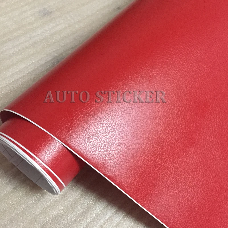 red leather car vinyl wraps 4
