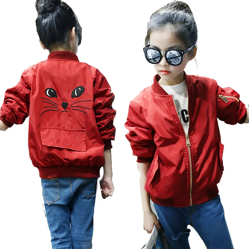 Spring Autumn Jacket for girls children's flight jacket Boys Bomber