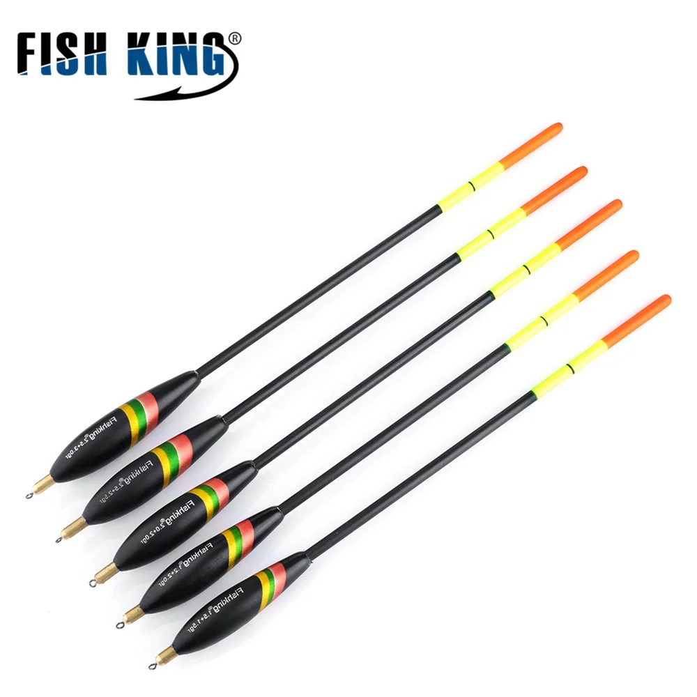 

FISH KING 5pcs 4/4.3/5/5.5/6g Copper Lead Bobber Barguzinsky Fir Fishing Float 20.8-23.5cm Ocean Rock Buoy Carp Fishing Tackle