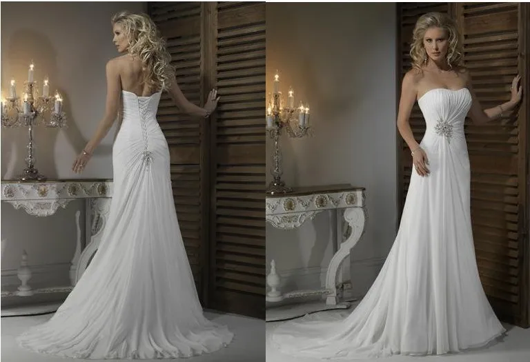 

dress free shipping 2013 crystal New White Chiffon wedding dress Bridal Gown custom size plus size wedding gown