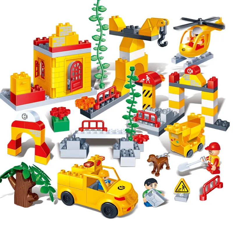BanBao City Building series Construction site trucks crane Engineer tool Larger Particles Bricks Building Blocks models For Kids