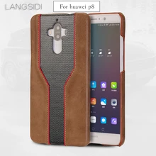 LANGSIDI mobile phone shell For Huawei P8 mobile phone case advanced custom cowhide and diamond texture Leather Case