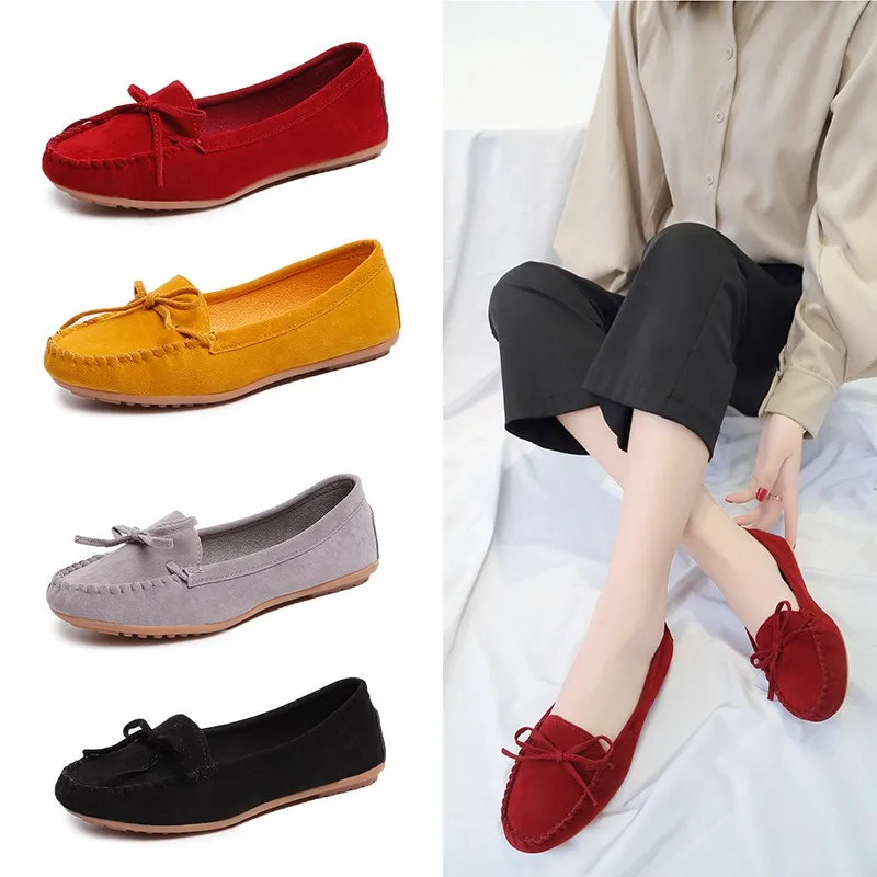 

Plus Size Women Flats Boat Shoes Woman Loafers Butteryfly Knot Slip on Flat Shoes Soft comfortable Shoes zapatos mujer 7386