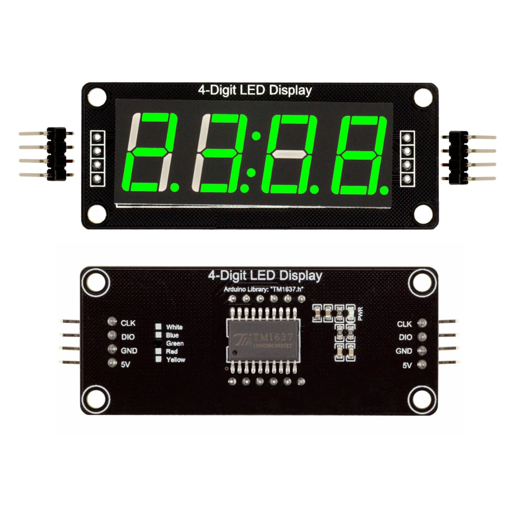 4-Digit-LED-0-56-Display-Tube-GREEN-decimal-7-segments-TM1637-disp-size-50x19mm