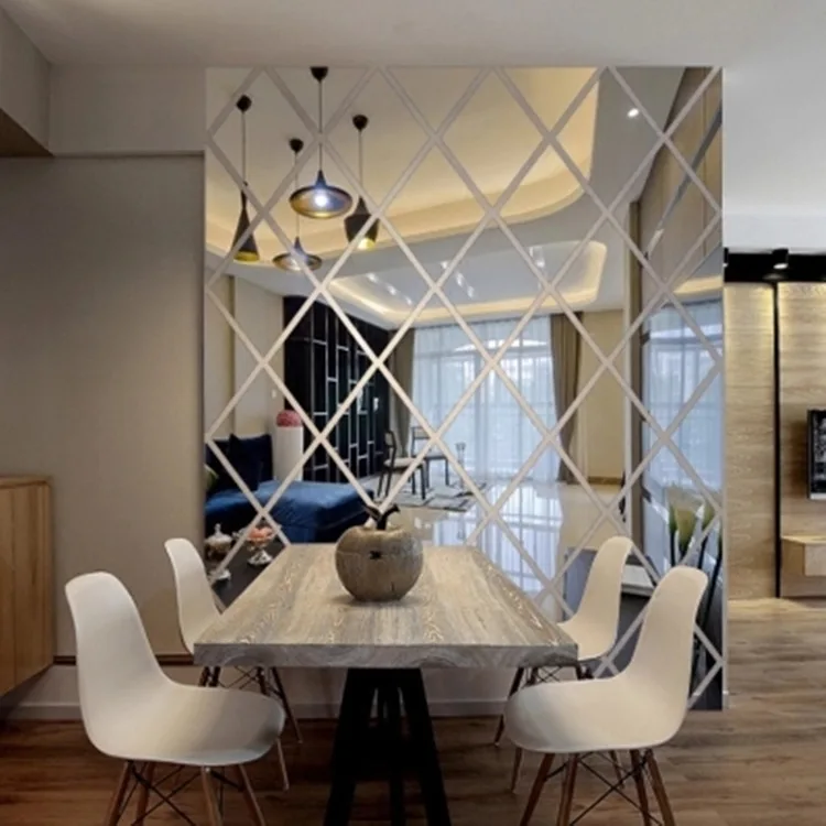 Алмазные треугольники настенные художественные акриловые зеркальные настенные наклейки домашний Декор 3D DIY настенные наклейки для гостиной домашний Свадебный декор