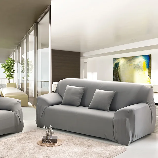 Pure Solid Sofa Cover Elastic Living Room Slipcover For Sectional Pure Solid Sofa Cover Elastic Living Room Slipcover For Sectional Single Cushion Washable L Shaped