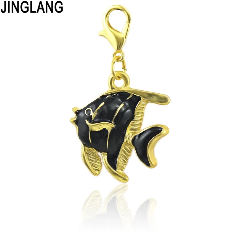 Подвески JINGLANG с животными застежкой лобстером болтающиеся золотого цвета черная