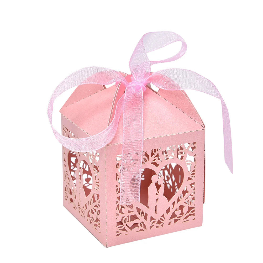 

10pcs/lot Hollow Out Heart Shape Pretty Married Wedding Favor Box Candy Cake Party Paper Bags Gift Boxes Event Party Supplies