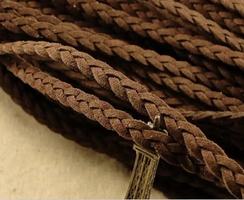 100Yds 6mm Korea Faux Suede Fabric Leather Flat Cord String Rope