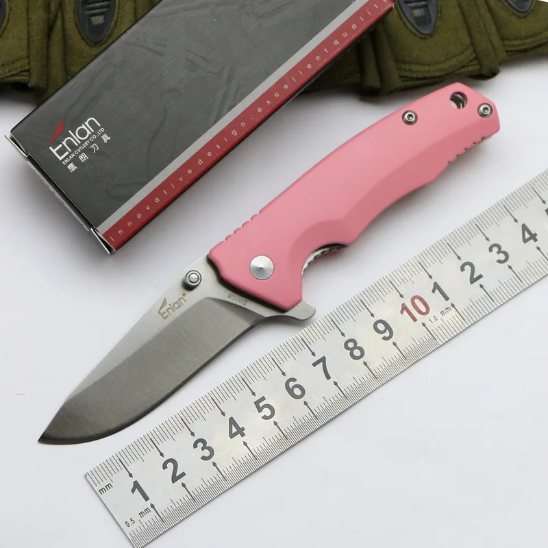 Складной нож Enlan EW106 8Cr13Mov Портативные Ножи с розовой ручкой для кемпинга EDC Tools |