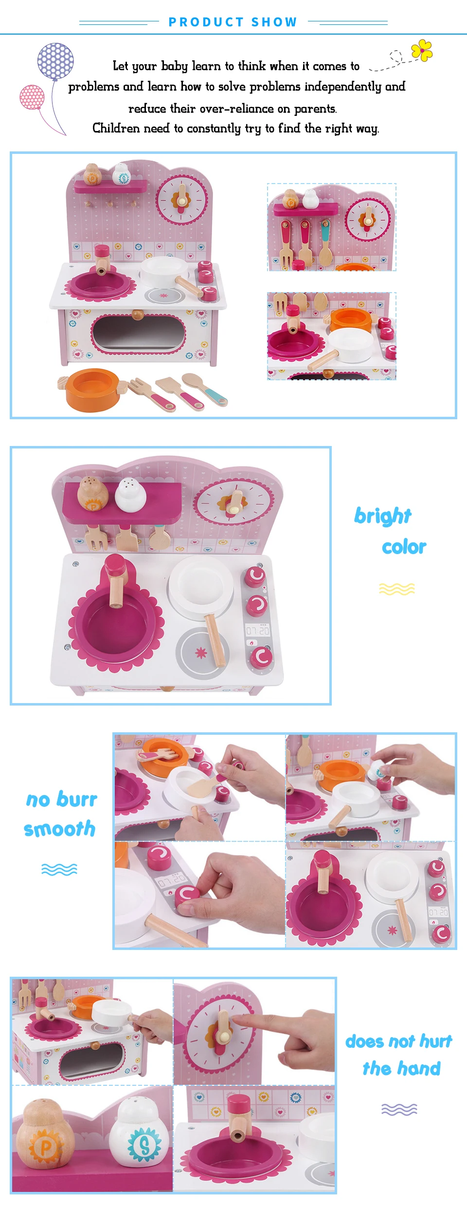 Brinquedos para Crianças Fogão a Gás de Madeira Mini Cozinha Cozinhar Conjunto 4 Brinquedos e hobbies