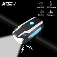 

USB rechargeable bicycle light 3 lighting mode LED bike light waterproof speaker anti-theft function suitable for night riding