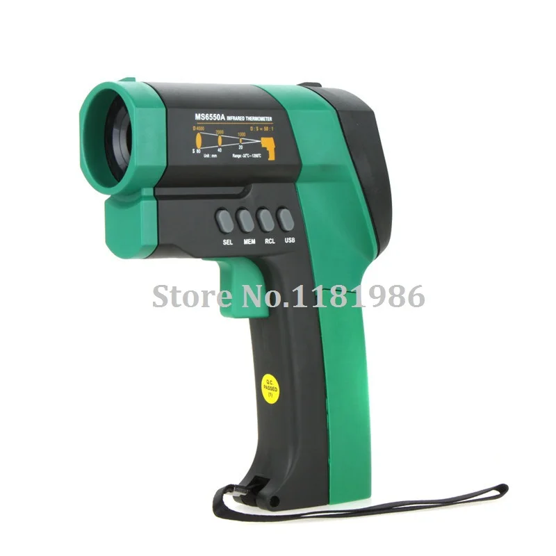 MASTECH MS6550A Non-contact Infrared Thermometer IR Temperature Tester -32C to 1200C (-25F to 2192F) 50:1(D:S) MASTECH MS6550A Non-contact Infrared Thermometer IR Temperature Tester -32C to 1200C (-25F to 2192F) 50:1(D:S)