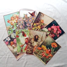 Смешанные 10 шт. 15X20 см цветок Фея Девушки Печатных серии Хлопок Холст Ткань для шитья украшения позиционирования Ткань diy ручной работы