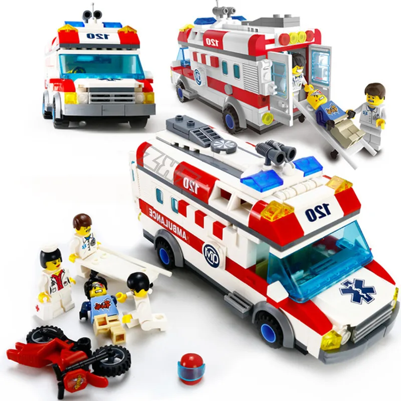 

Diy Ambulance Van Car Doctors Building Blocks Bricks Model Toys For Children Compatible with L Brand City Christmas Gifts