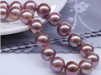 

free shipping >>>>noble jewelry gorgeous 11-12mm south sea round multicolor pearl necklace 14k