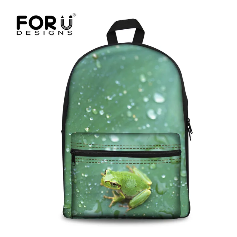 FORUDESIGNS/рюкзак с принтом лягушки для мальчиков и девочек подростков Детские
