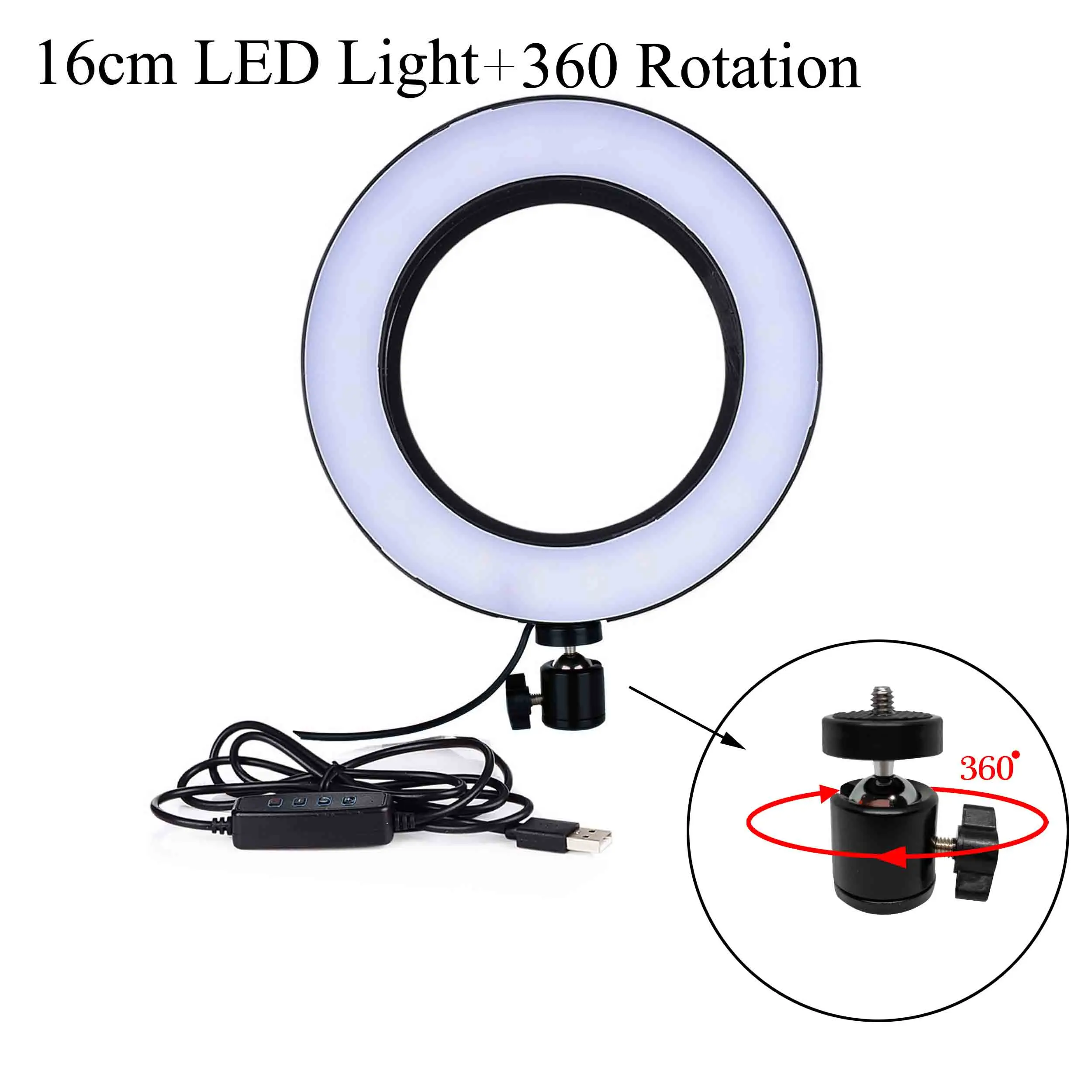 Photography Kit LED Ring Light Video YouTube Photo Ringlight Makeup Light Annular Lamp Bi-color 3200K-5500K 10 Level Brightness