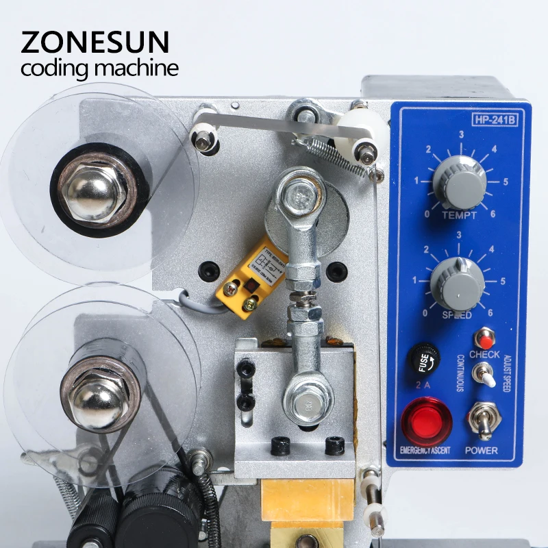 Полуавтоматическая печатная машина ZONESUN принтер для печати лент с кодированием