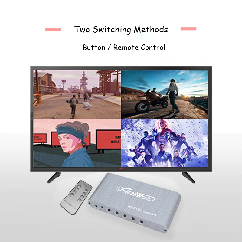 HDMI 4x1 Quad Multi Viewer 4 to Switcher Splitter использовать для игровой студии/продажи