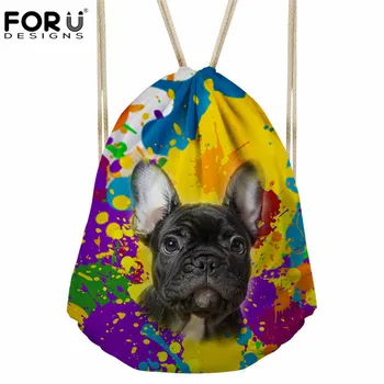 

FORUDESIGNS Graffiti Dog Design Drawstring Backpack Fashion Travel Softback String Backpacks for Teenagers Casual Cinch Sack Boy