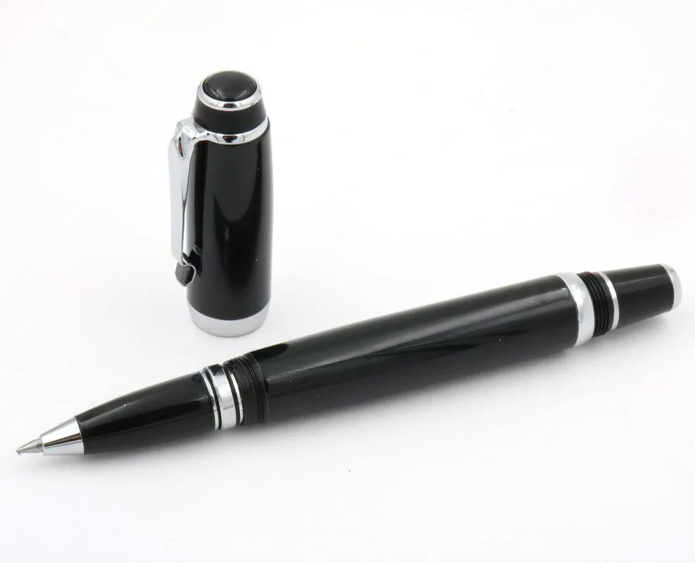 METAL OFFICE GIFT SILVER BLACK STUDENT Rollerball Pen|Ballpoint Pens| - AliExpress