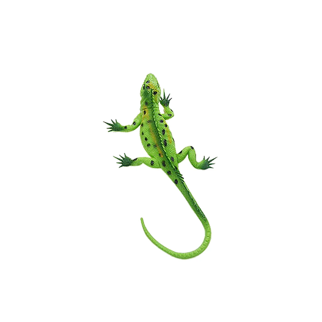 Kids Science Educational Vivid Reptile Toys Animal Rubber Lizard Model Action Figure Toy Gift - Green