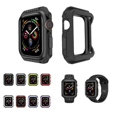 Защитный чехол для Apple Watch 5, 4, 40 мм, 44 мм, защитная рамка из силикона+ поликарбоната, Жесткий Бампер для iWatch 3, 2, 1, 38 мм, 42 мм