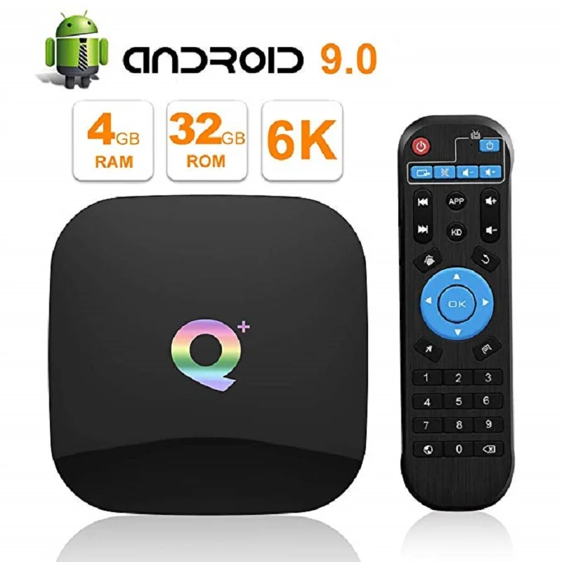 Android 9 0 tv Box Q Plus 4 Гб 64 ГБ 32 Smart Allwinner H6 quad core 6K H.265 2 ГГц Wifi GooglePlay 16 телеприставка |