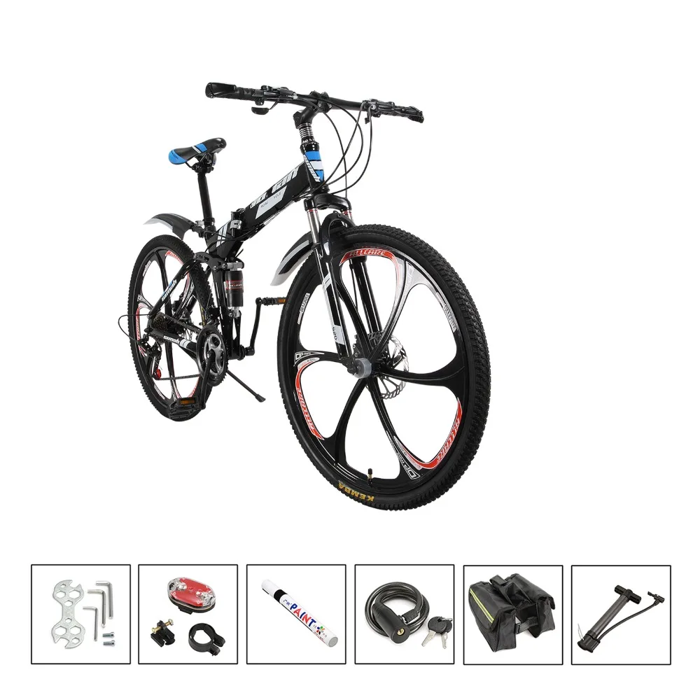 Cheap Land Rover paragraph mountain bike 21 Speeds 26" aluminum alloy folding variable speed cycling double vibration damping brakes 0