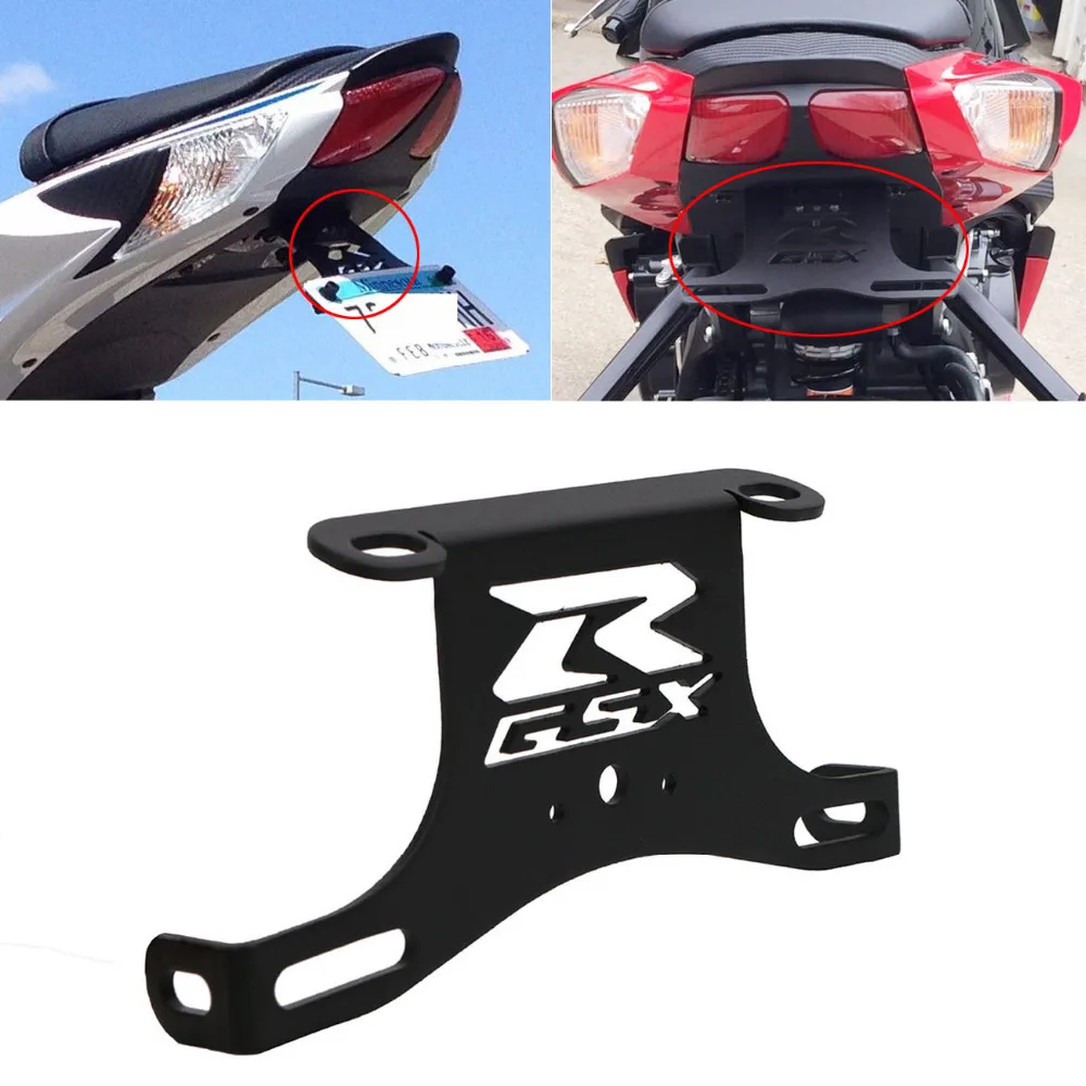 Black Steel Frame Rear Fender License Plate Holder for Suzuki GSXR GSX