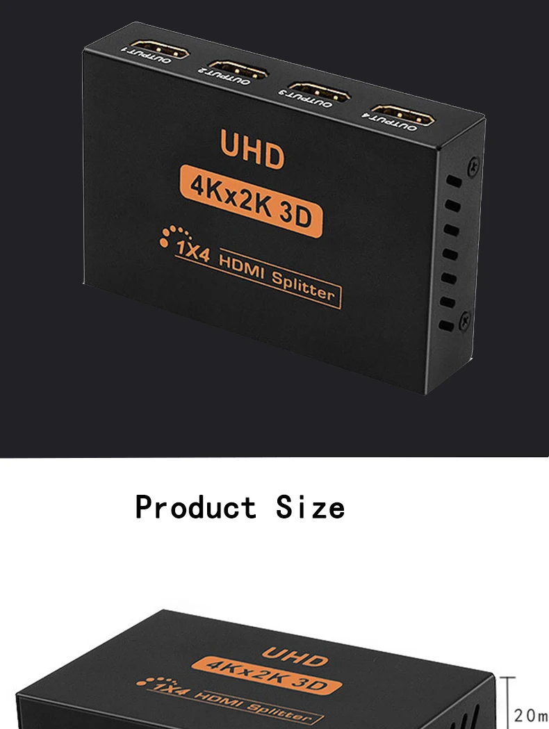 4 порта HDMI splitter 1 вход 4 выхода HD компьютер видео концентратор коммутатор синхронный обмена 4 K * 2 K