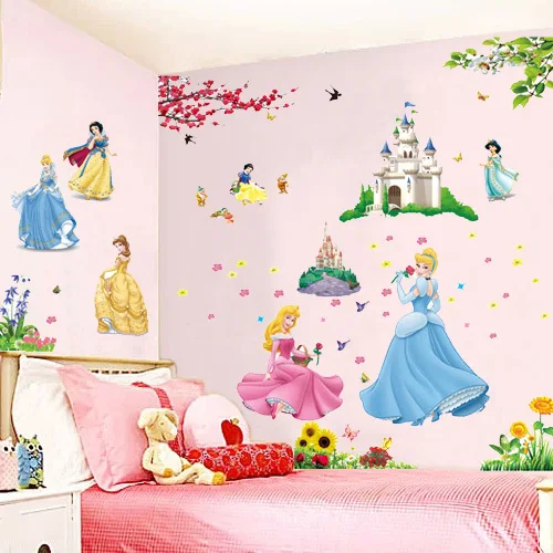 Stiker Dinding Removable Kartun Putri Bayi Perempuan Anak Ruang