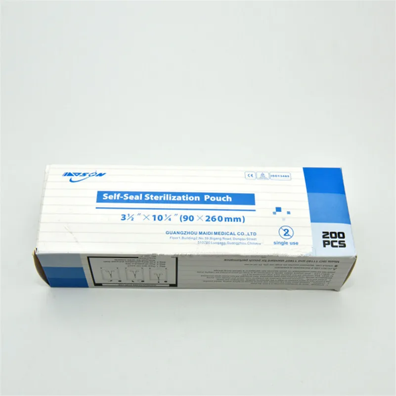 Самозапечатывающийся автоклав пакет для стерилизации 200 шт./кор. стерильный пакет зубной татуировки и медицинская лаборатория поставки 90*260 мм