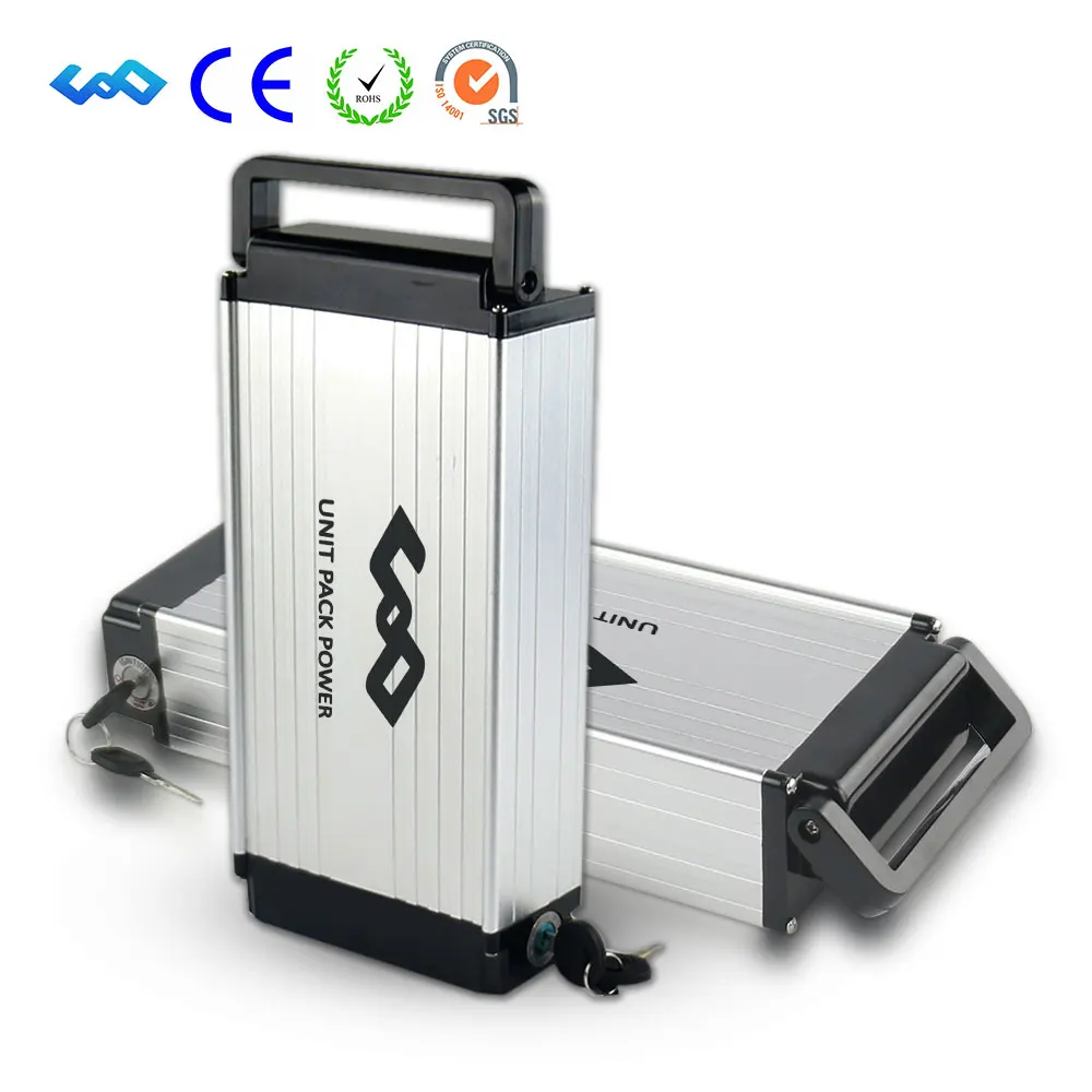 Aluminum alloy case Electric Bike Rear Rack Battery 48V 10Ah Lithium