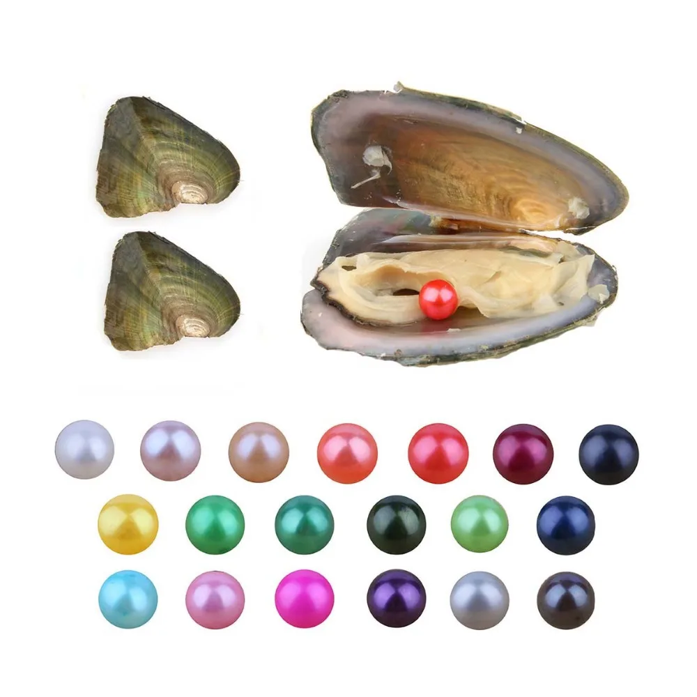 Жемчуг в Oysters пресноводный с искусственным жемчугом Love Wish круглым 7 8 мм внутри