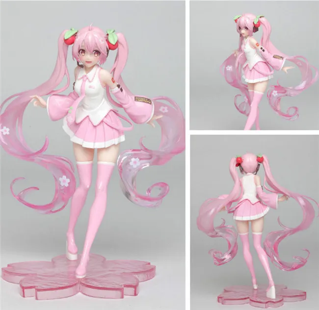 Фигурки 18 см Мику Сакура ПВХ модели Kawaii Hatsune вишня фигурка кукла игрушки