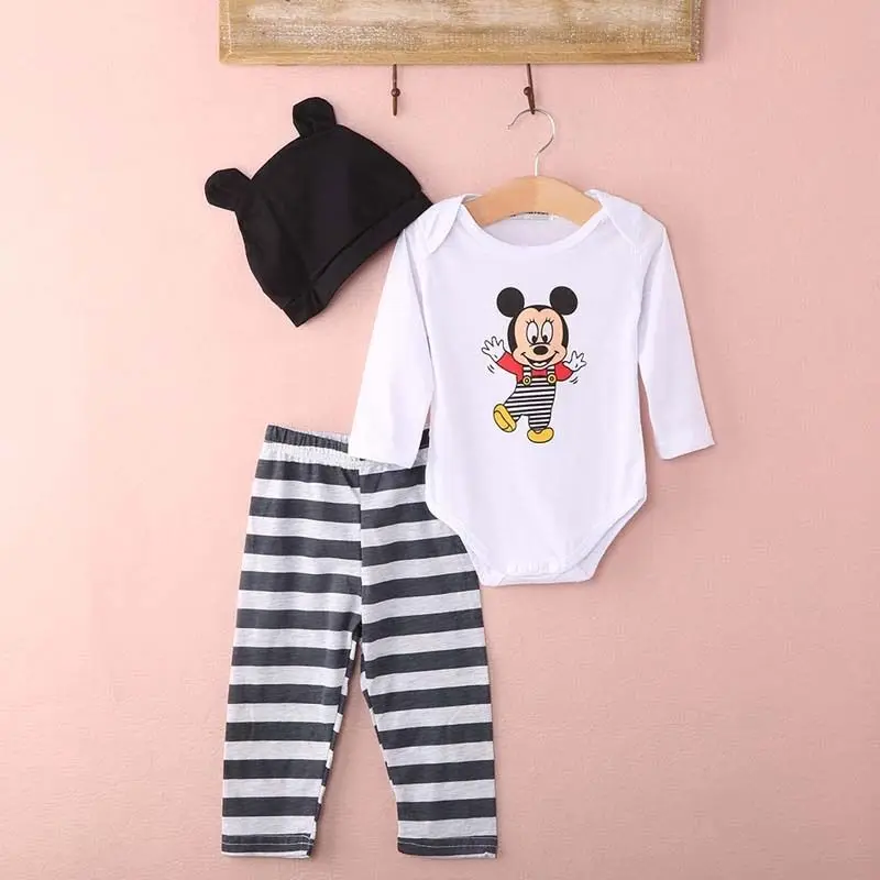 Модный комплект одежды для маленьких мальчиков(комбинезон+ шапка+ штаны), комплект одежды для новорожденных девочек, roupas de bebe, комбинезон