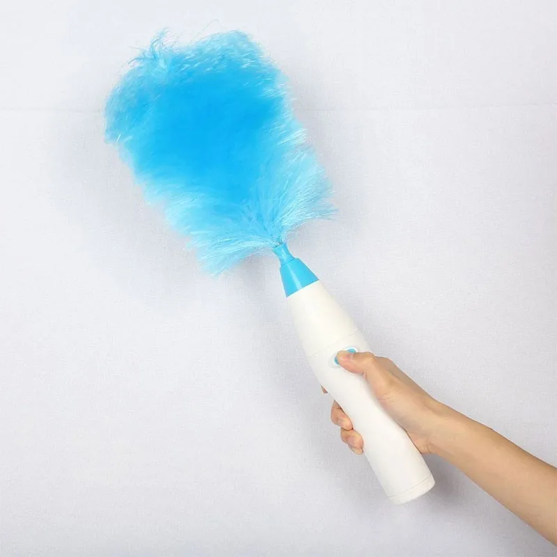

Electric Dust Brush Multifunction Blue Feather Duster Dust Brush Window Cleaner for curtains Home Cleaning Brush