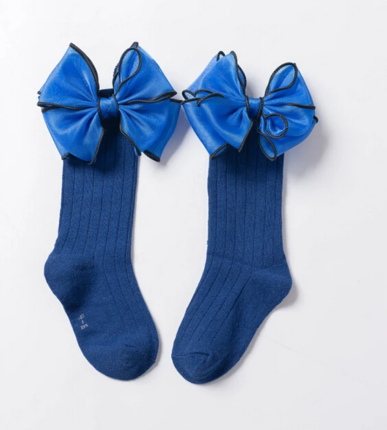 Милые детские кружевные носки для маленьких девочек хлопковые трикотажные носки с цветочным принтом для новорожденных Популярные высококачественные носки Pudcoco - Цвет: Blue    7to10T