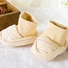 Защита на Кроватку Новорожденного лица, хлопок, Анти-Царапины, перчатки для ног, Детские Полосатые Перчатки, Мультяшные противоскользящие перчатки