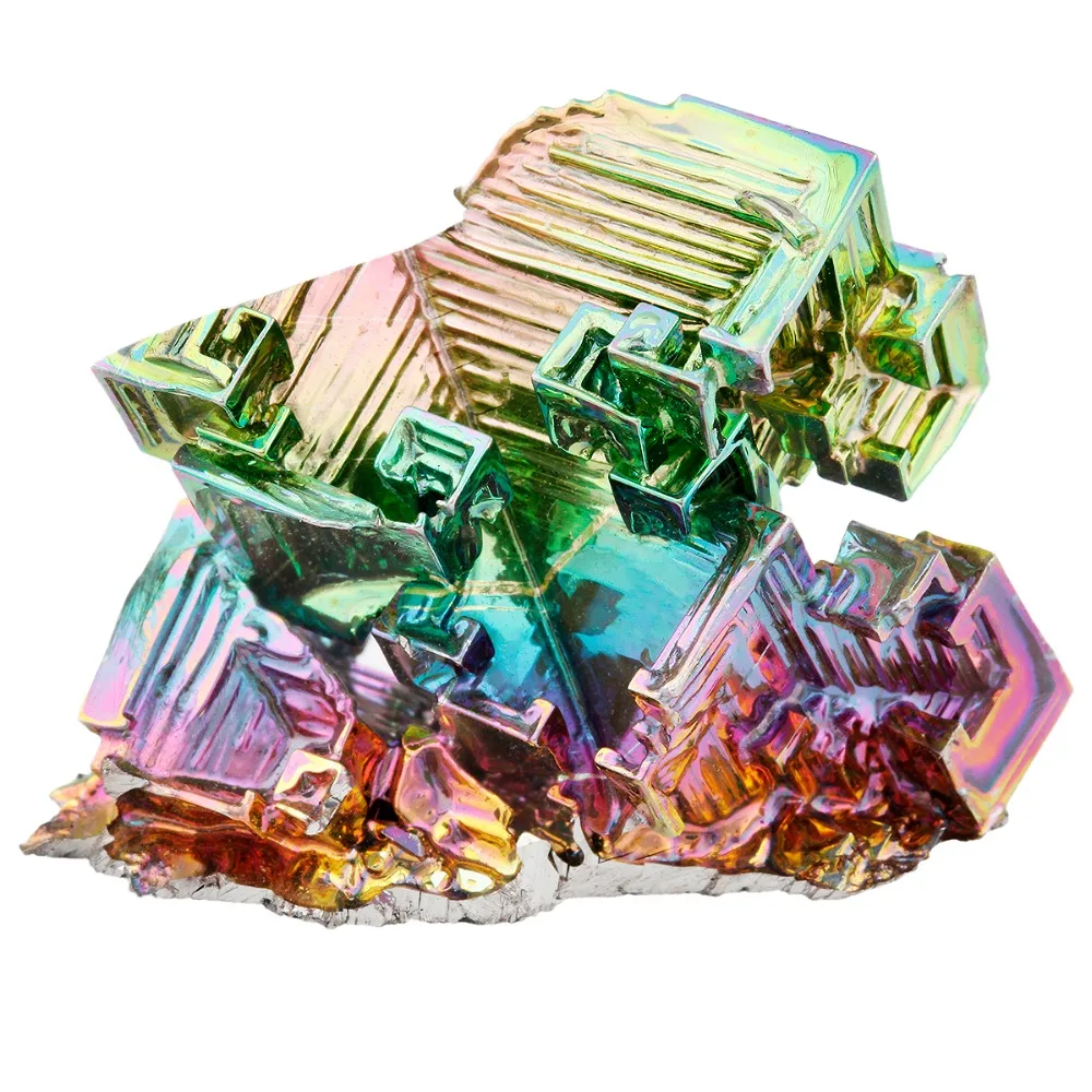 

TUMBEELLUWA Rainbow Aura Bismuth Crystal Quartz Cluster,Irregular Specimen (8-22 gram)