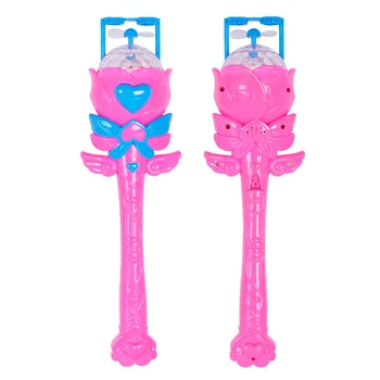 

Children Cartoon Electric Rotating Projection Fan Hand Stick with Light and Music Magic Bubbles Gun Wand Kids out door fun Toys