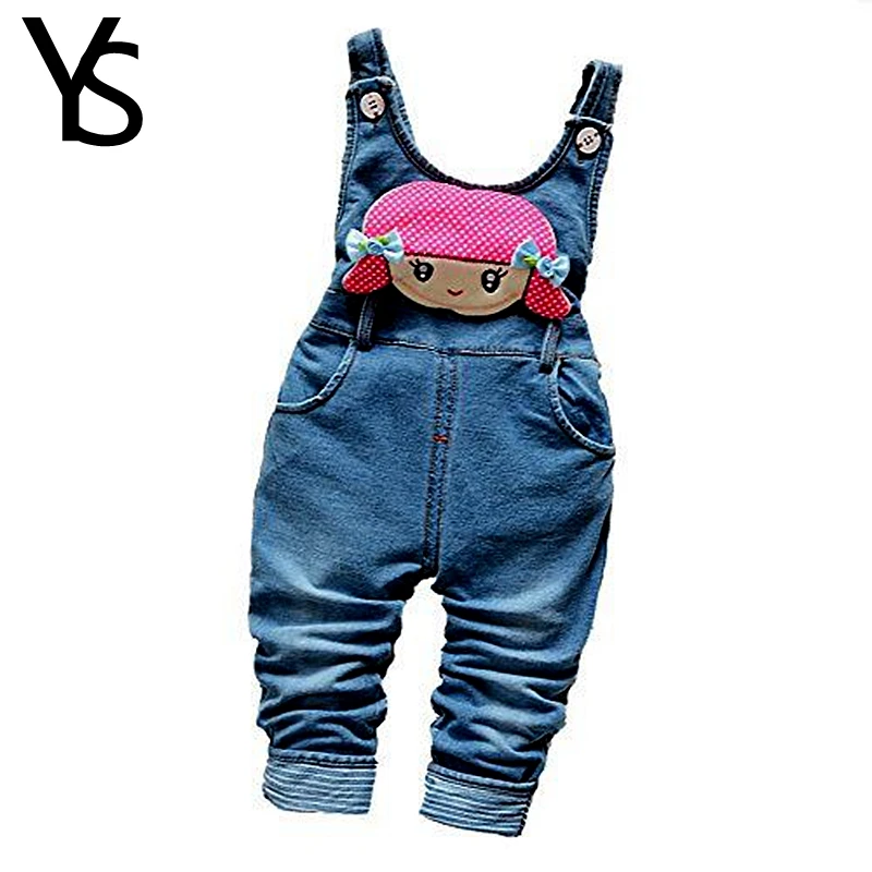 9M 2T Baby Girls Jeans Rompers Infant Toddler Kids Denim Overalls